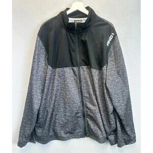 And1 Men's Full Zip Warm Up Jacket 2XL Black Charcoal Track Jacket‎ Basketball